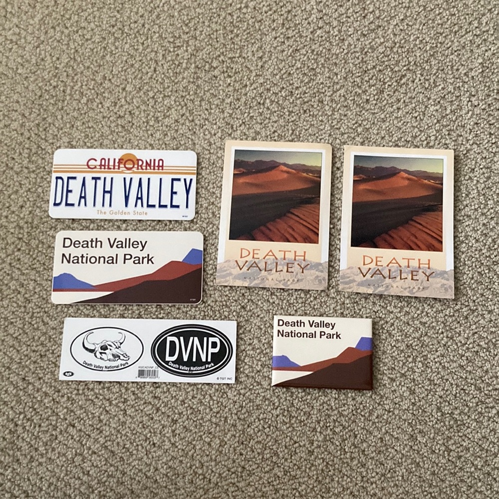 Death Valley National Park California Magnet Stickers Post Cards Souvenir Bundle